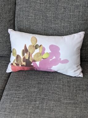 Botanical Cactus Print Lumbar Pillow - Make Offers Soft And Firm At Same Time